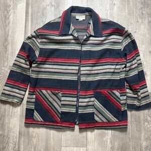 Vintage 90s Rampage Women’s Wool Blend Striped Jacket size Large